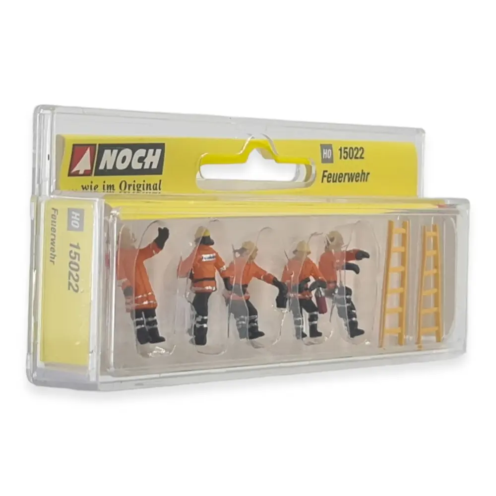 Pack de 5 pompiers avec 2 échelles NOCH 15022 - HO : 1/87ème - 2