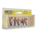 Pack de 5 pompiers avec 2 échelles NOCH 15022 - HO : 1/87ème - 2