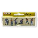 Lot de 6 mécaniciens en bleu de travail NOCH 15108 - HO 1/87 - kit urbain - 2