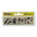 Lot de 5 artistes de rue avec accessoires NOCH 15597 - HO 1/87 - 2