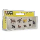 Pack de 9 chiens NOCH 15719 - HO : 1/87ème - 2