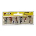 Lot 6 passants et piétons sous la pluie - NOCH 15523 - HO 1/87 - 3