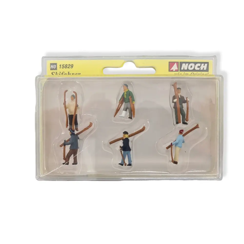Lot de 6 personnages / 5 skieurs et 1 blessé NOCH 15829 - HO 1/87 - 2
