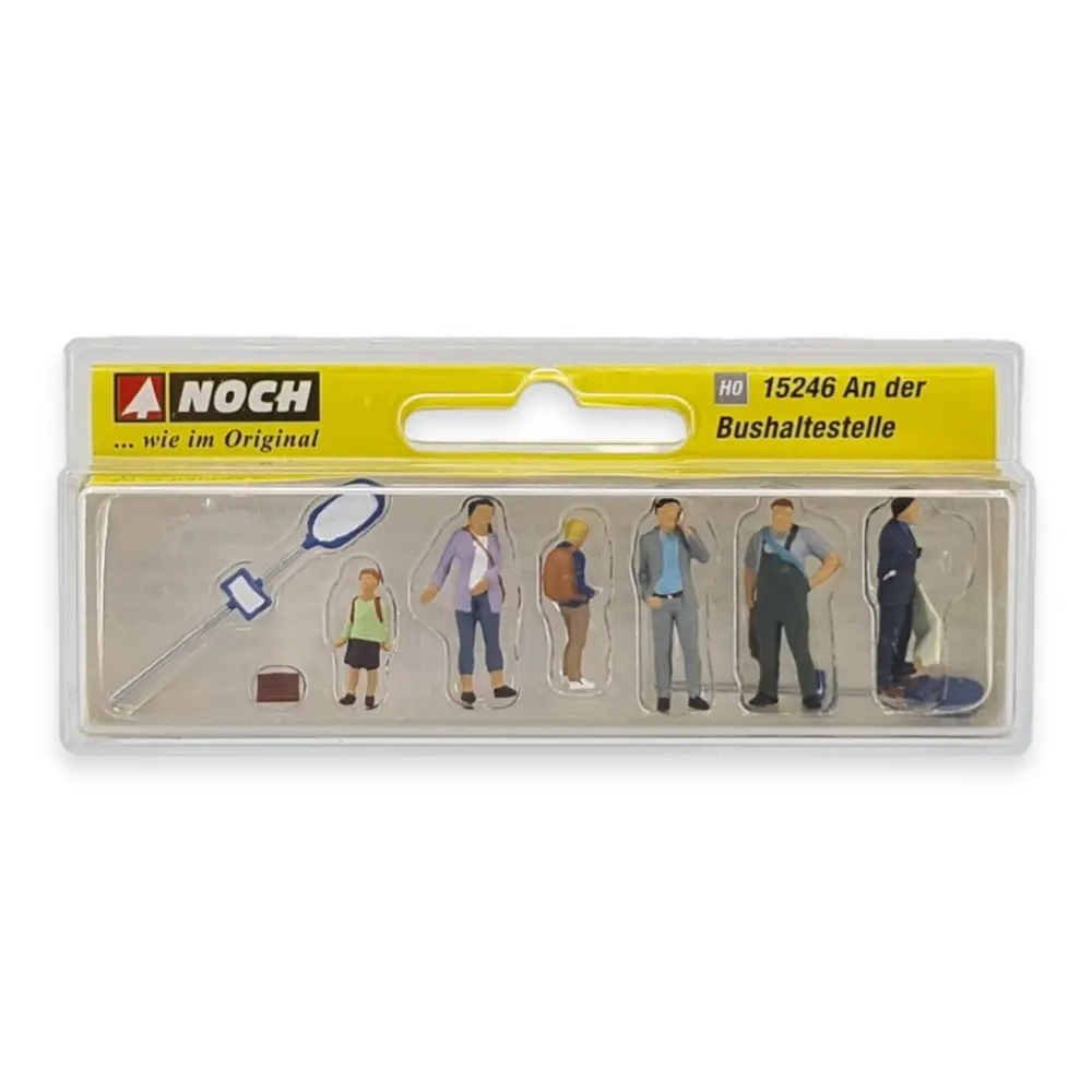 Pack de 6 voyageurs à l'arrêt de bus NOCH 15246 - HO : 1/87ème - 3