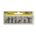 Lot de 6 agents de police avec un chien Noch 15091 - HO 1:87 - 2