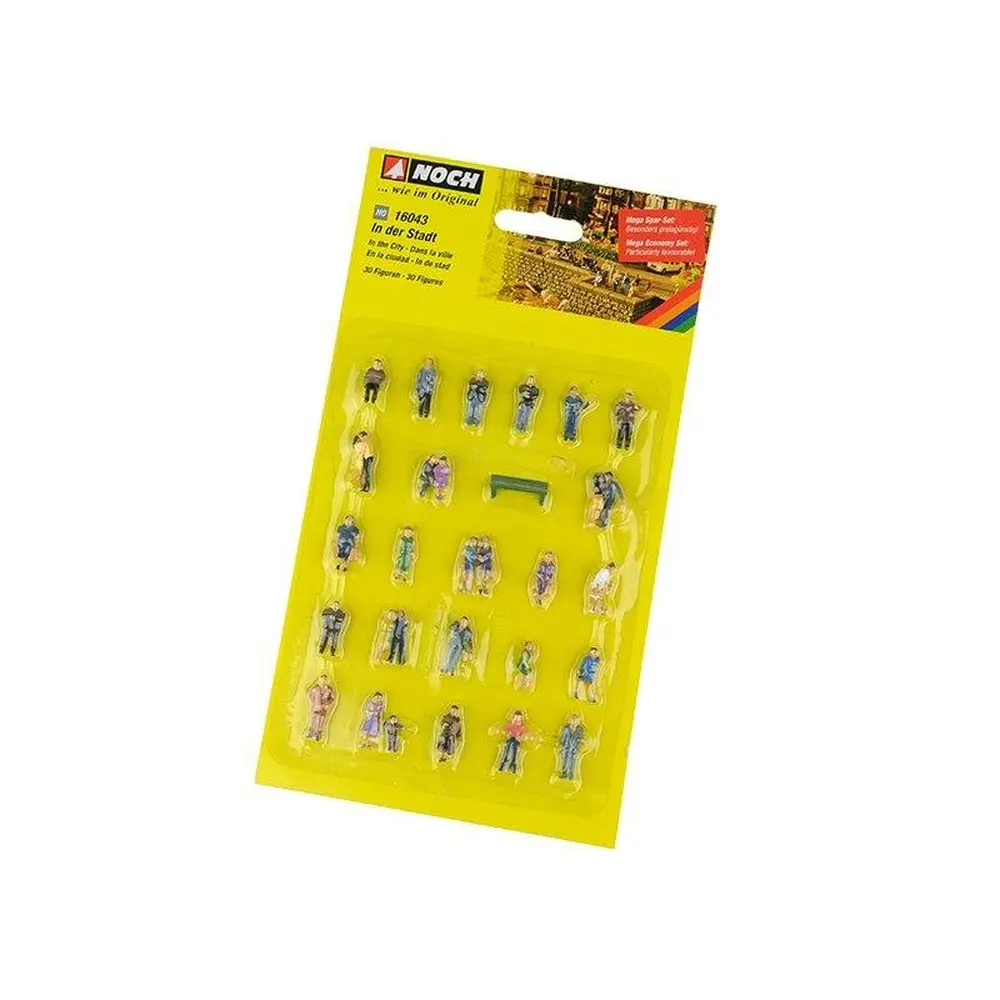 Lot de 30 personnages à la ville Noch 16043 - HO 1/87 - Set économique - 2