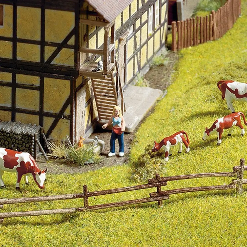 Kit de 18 Clôtures en rondins de bois Noch 13010 - HO 1/87 - 12 x 1000 mm - 4