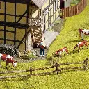 Kit de 18 Clôtures en rondins de bois Noch 13010 - HO 1/87 - 12 x 1000 mm - 4