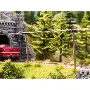 Pack de 4 poteaux télégraphiques Noch 13160 - HO 1/87 - avec câble - 3