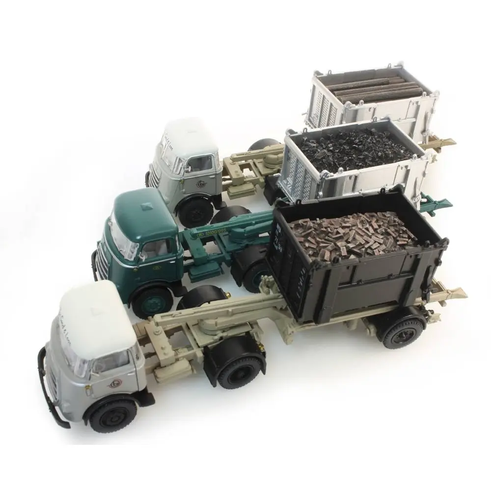 Chargement de conteneur de fret : charbon, poutres, gravats - Artitec 487.801.02 - HO 1/87 - 3