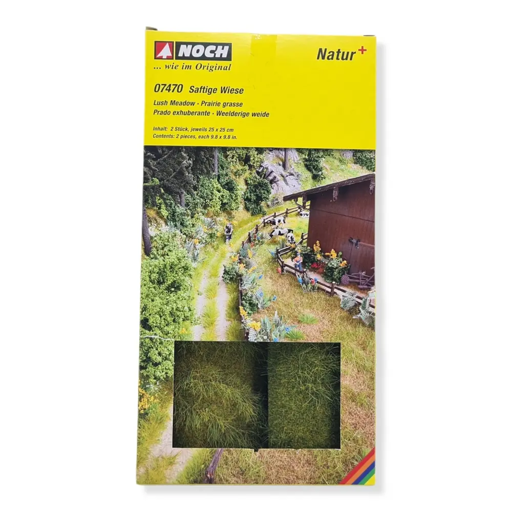 Lot de 2 Tapis "prairie luxuriante" NATUR+ NOCH 07470 - HO 1/87 - 250 x 250 mm - 5