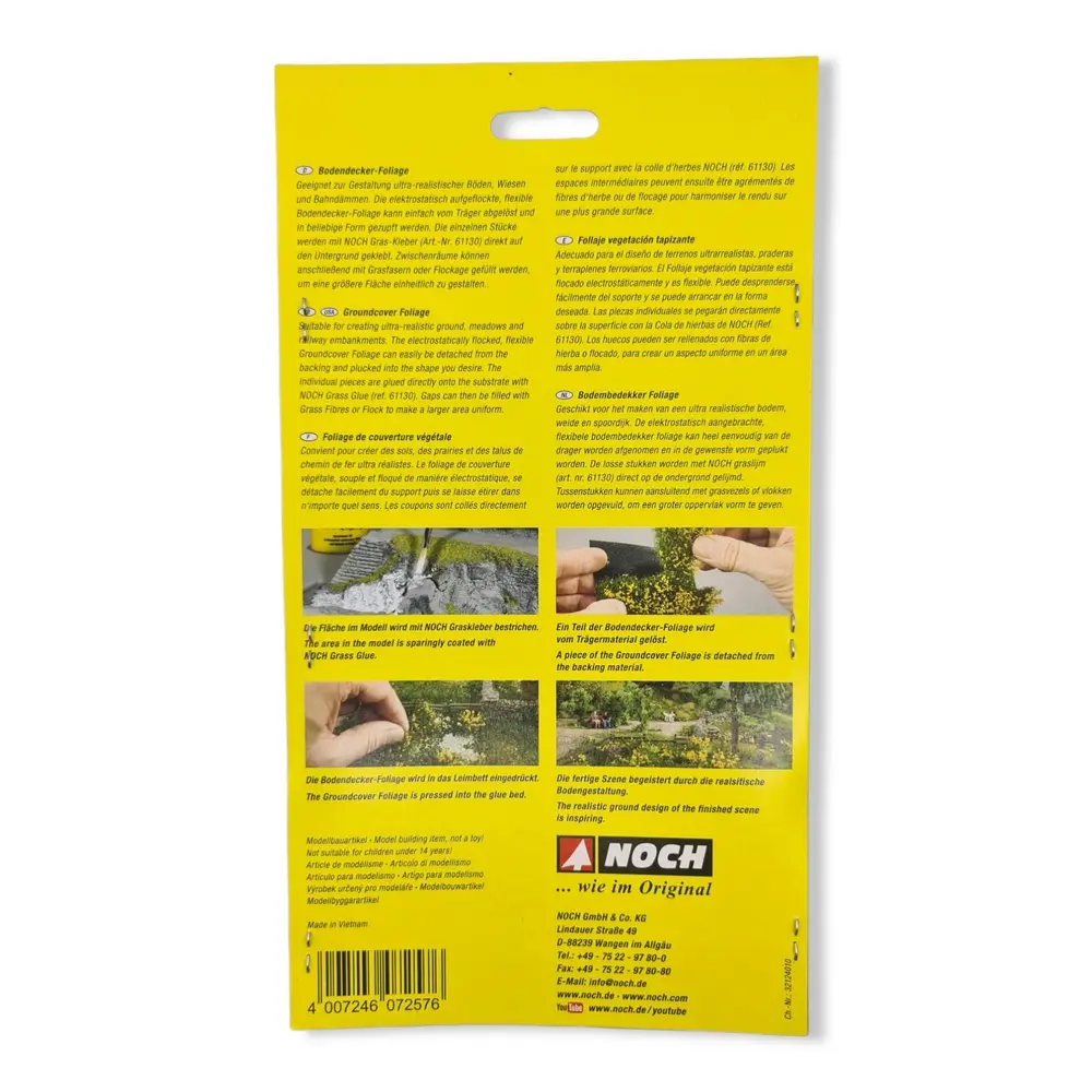 Feuille/tapis Herbe 120 x 180 mm Prairie rouge NOCH 07257 - HO 1/87 - Détaillé - 3