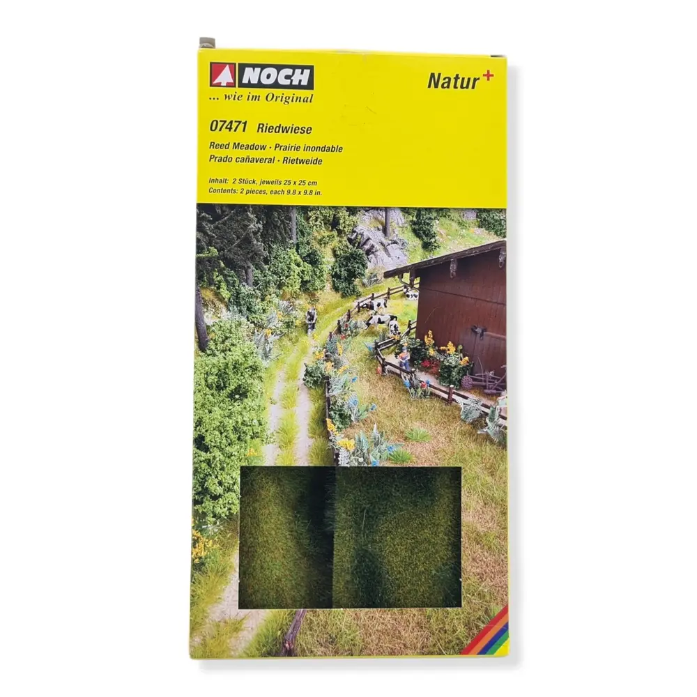 lot de 2 Tapis "prairie inondable" Natur+ NOCH 07471 - HO 1/87 - 250 x 250 mm - 6