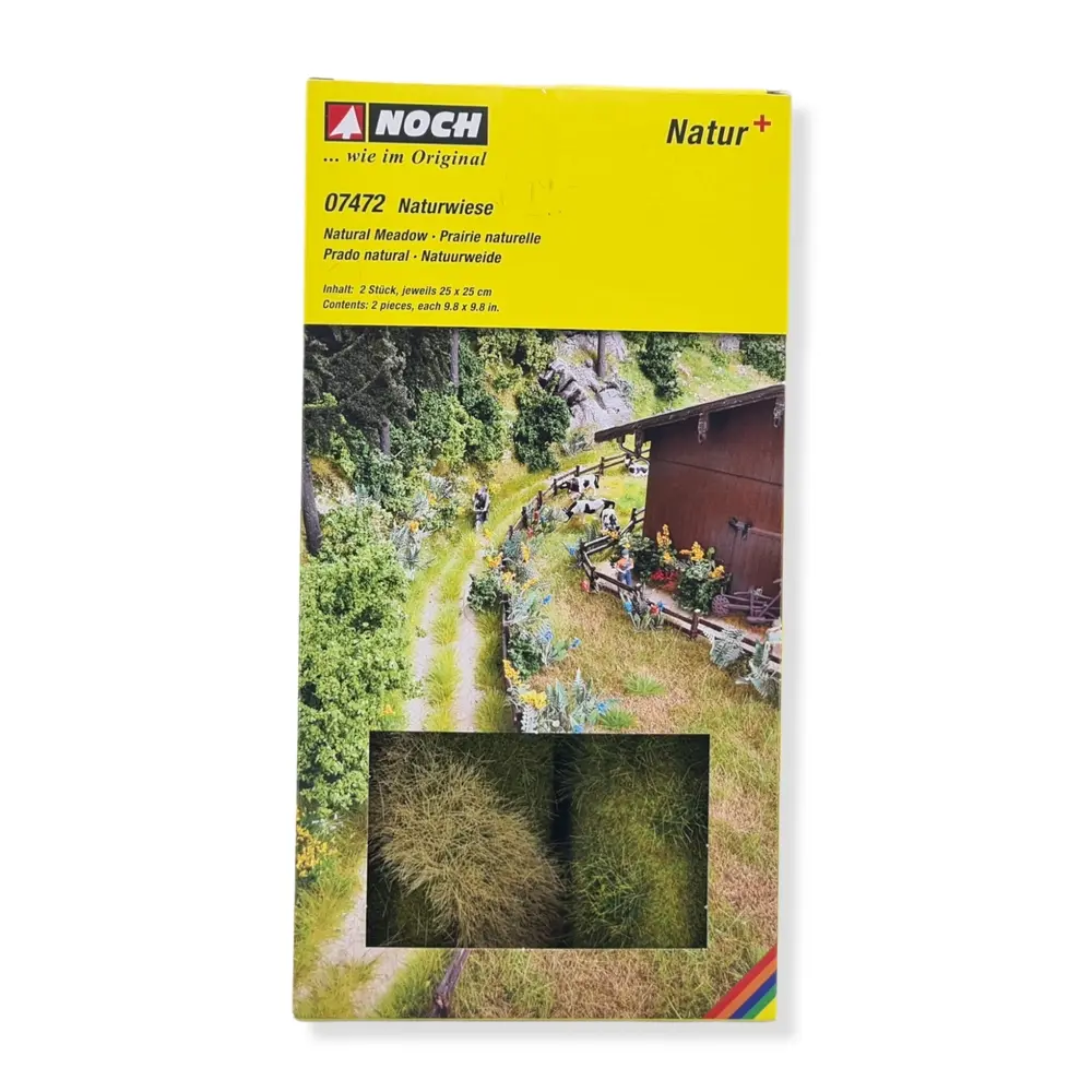 lot de 2 Tapis "prairie naturelle" Natur+ NOCH 07472 - HO 1/87 - 250 x 250 mm - 5