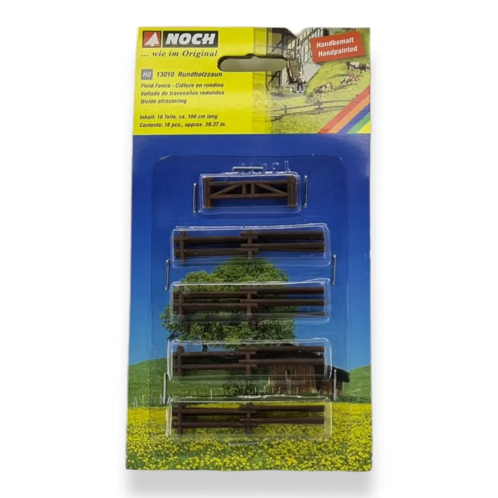 Kit de 18 Clôtures en rondins de bois Noch 13010 - HO 1/87 - 12 x 1000 mm - 3