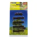 Kit de 18 Clôtures en rondins de bois Noch 13010 - HO 1/87 - 12 x 1000 mm - 3