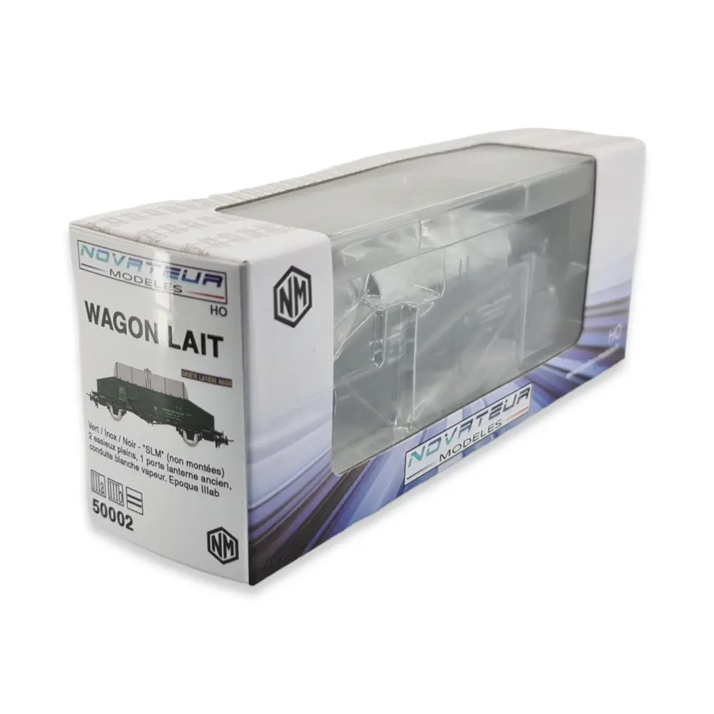 Wagon laitier inox Novateur modèles 50002 livrée verte - HO 1/87 - SNCF - EP III - 4