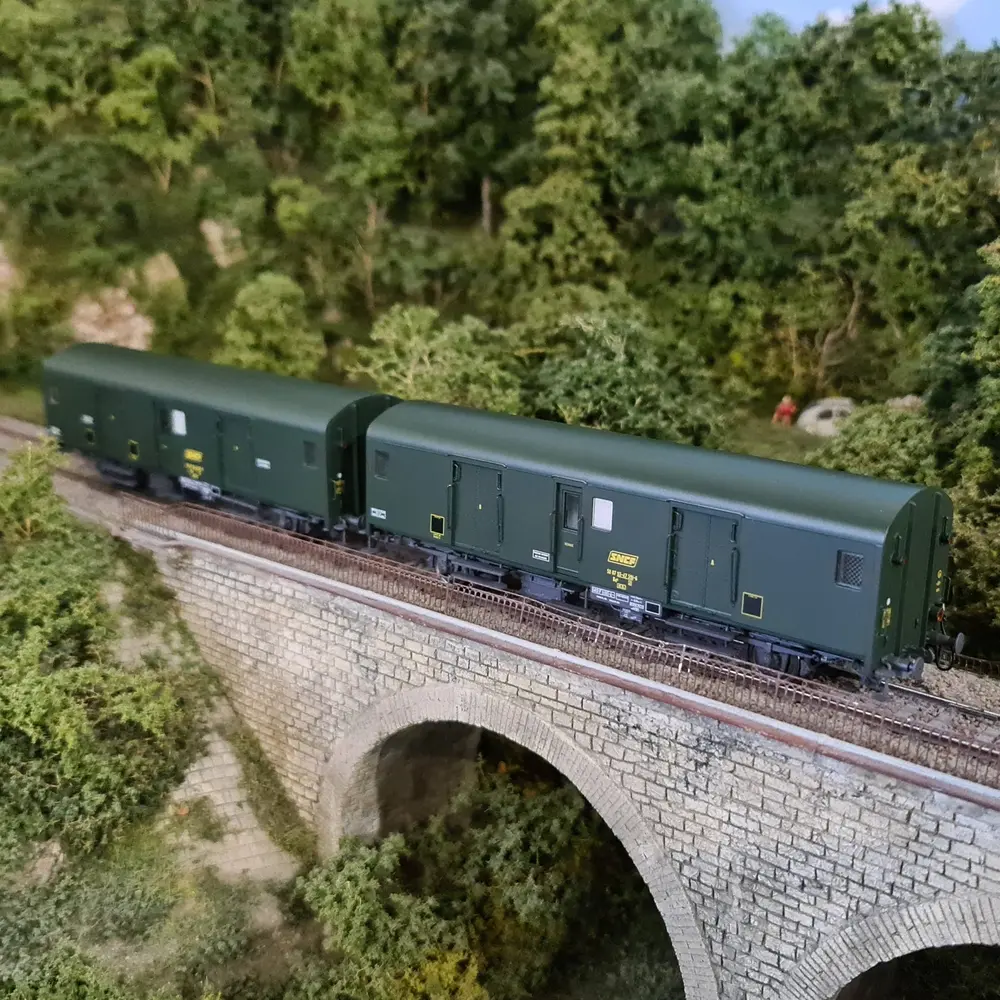 Set 2 FOURGONS bagages Dd2ai Vert 301 - MODELS WORLD 30318 - SNCF - HO 1/87 - EP IVa - 5