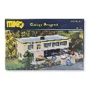 Garage Peugeot avec vitrine MKD 2024 - HO 1/87 - 215 x 80 x 98 mm - 4