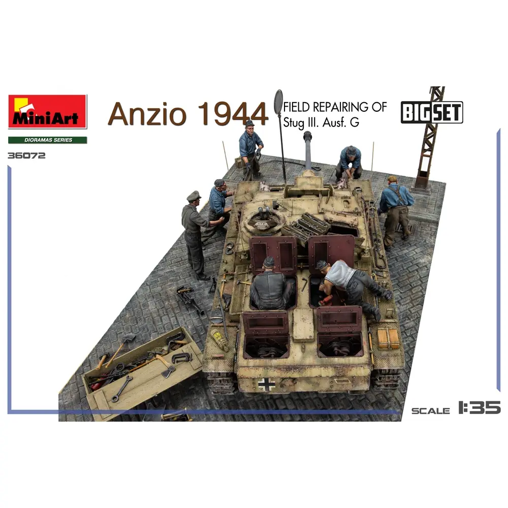 Réparation d’un StuG III endommagé avec 7 figurines - MINIART 550036072 - 1/35 - 5