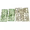 Maquette clôture de jardin livrée verte et grise - MKD 2022 - HO 1/87 - - 2