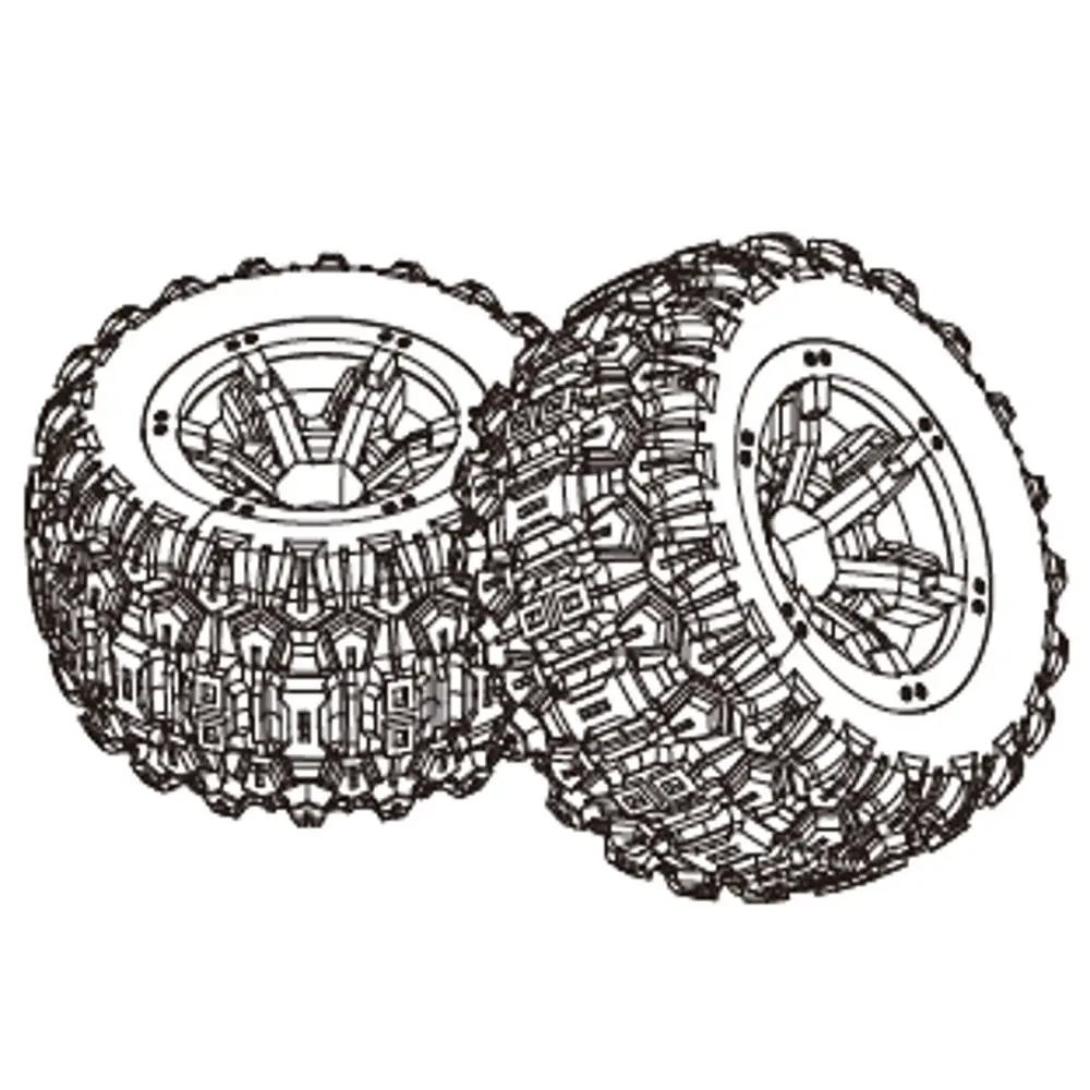 Roues crantées (x2) pour Hyper Go - MJX 16300B - 1/16 - 2