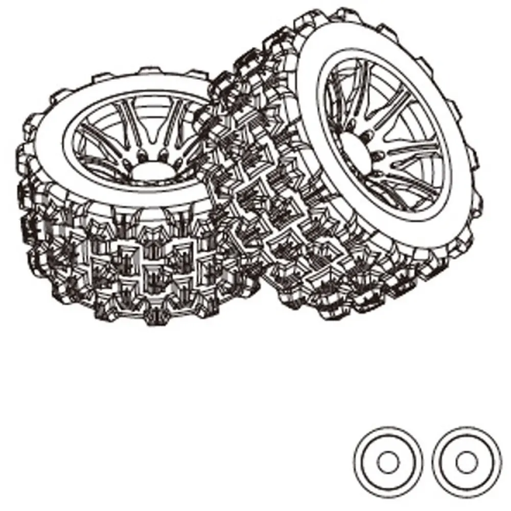 Roues d'origine (x2) pour Hyper Go 14209 - MJX 14300D2 - 1/14 - 2