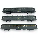 Set de 3 voitures voyageurs OCEM parois-lisses A8 / B10 / B10 - Models World 40943 - HO 1/87 - SNCF - Ep IV - 2R - 3