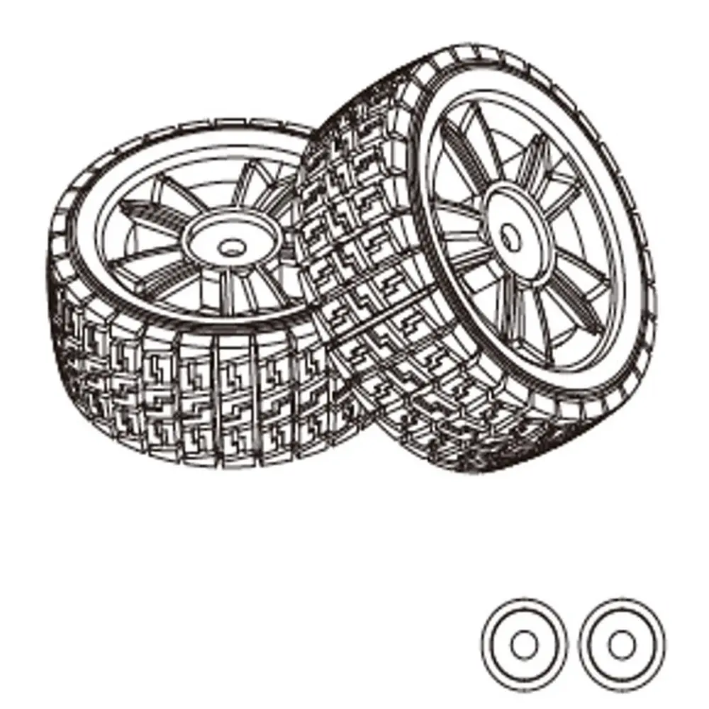 Roues en caoutchouc tendre (x2) pour Hyper Go - MJX 1415A1 - 1/16 - 2