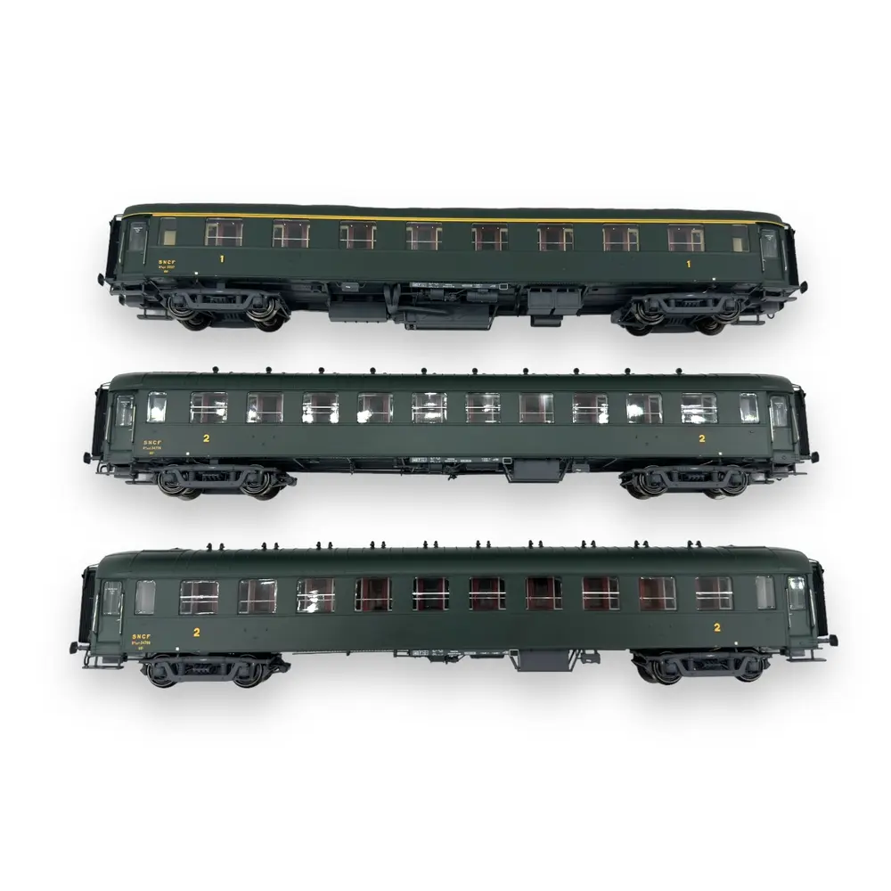 Set de 3 voitures OCEM parois-lisses A8myfi / B10myfi / B10myfi - Models World 40941 - HO 1/87 - SNCF - Ep III - 2R - 3