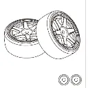 Roues plastique de drift pour Hyper Go - MJX 1415C - 1/14 - 2