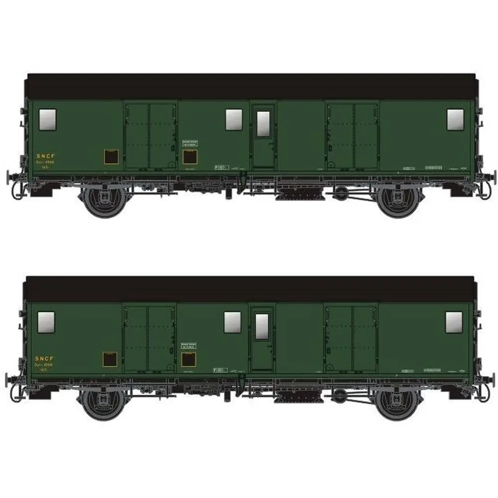 Lot de 2 fourgons type Dqd2m - Models world 30301 - HO 1/87 - SNCF - 2