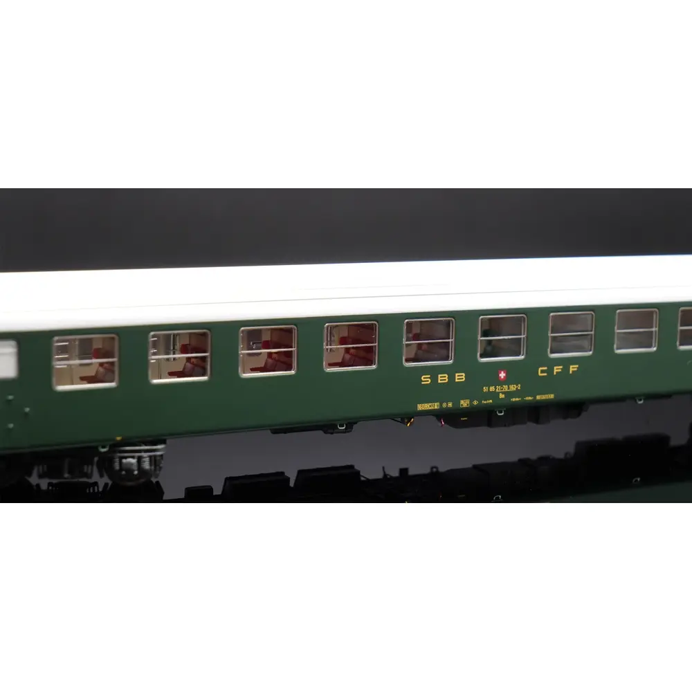 Coffret de 7 voitures voyageurs Munich-Zurich EC 96 Gottfried Keller - Models World 2105 - HO 1/87 - SBB - Ep V - 2R - 7