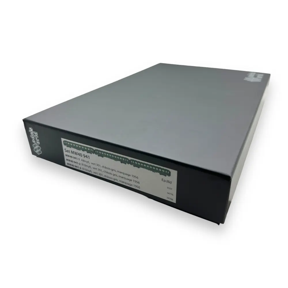 Set de 3 voitures OCEM parois-lisses A8myfi / B10myfi / B10myfi - Models World 40941 - HO 1/87 - SNCF - Ep III - 2R - 4