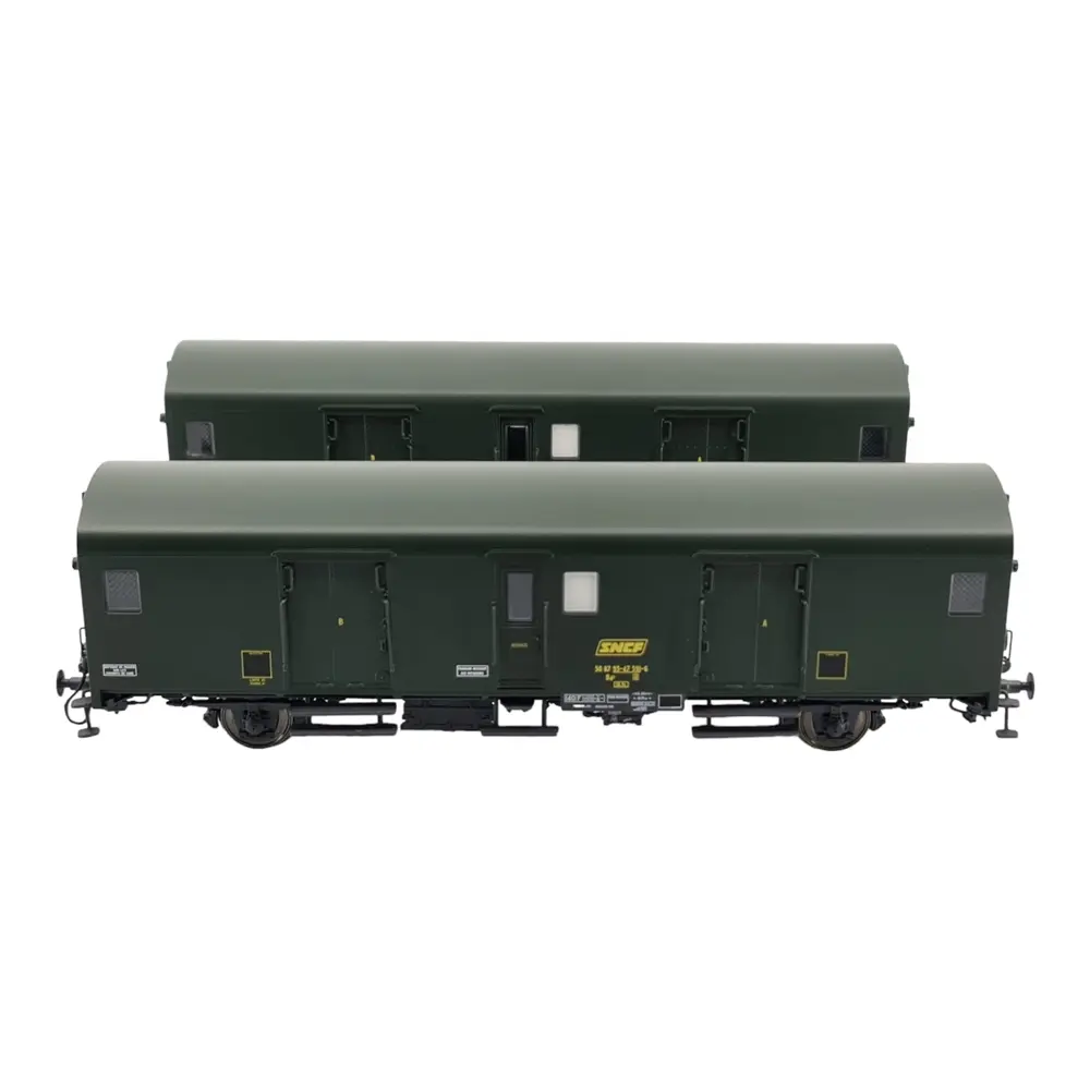 Set 2 FOURGONS bagages Dd2ai Vert 301 - MODELS WORLD 30318 - SNCF - HO 1/87 - EP IVa - 2