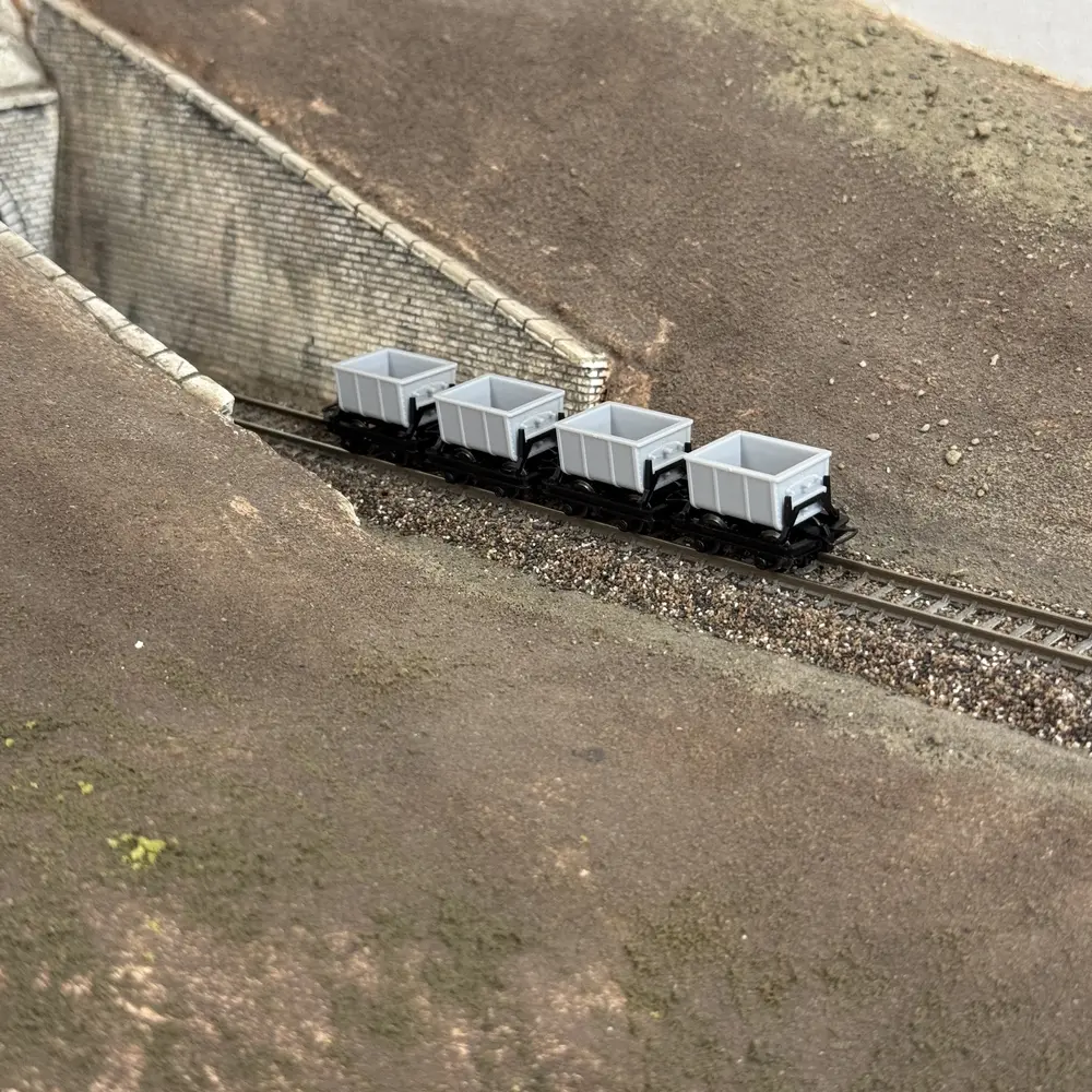 4 wagonnets à benne basculante pour ciment - Minitrains 5102 - HOe 1/87 - 6