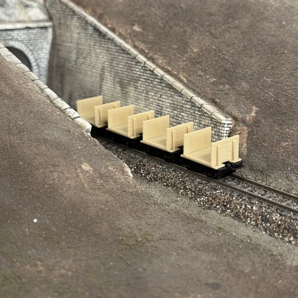 4 wagonnets à pâte à bois - Minitrains 5105 - HOe 1/87 - 2R - 6