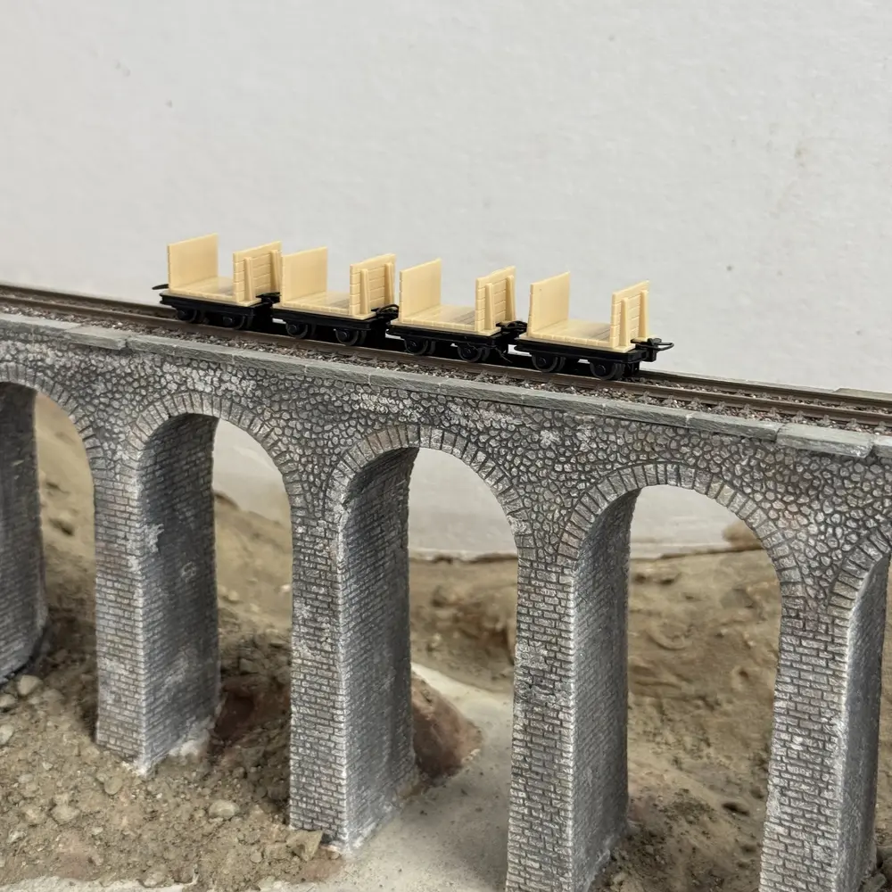 4 wagonnets à pâte à bois - Minitrains 5105 - HOe 1/87 - 2R - 5