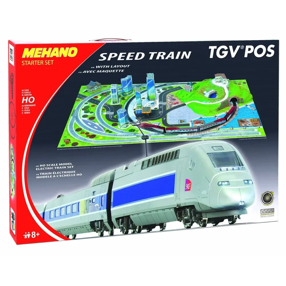 Set de départ TGV POS Mehano T111 - HO : 1/87 - avec tapis de décors - 2