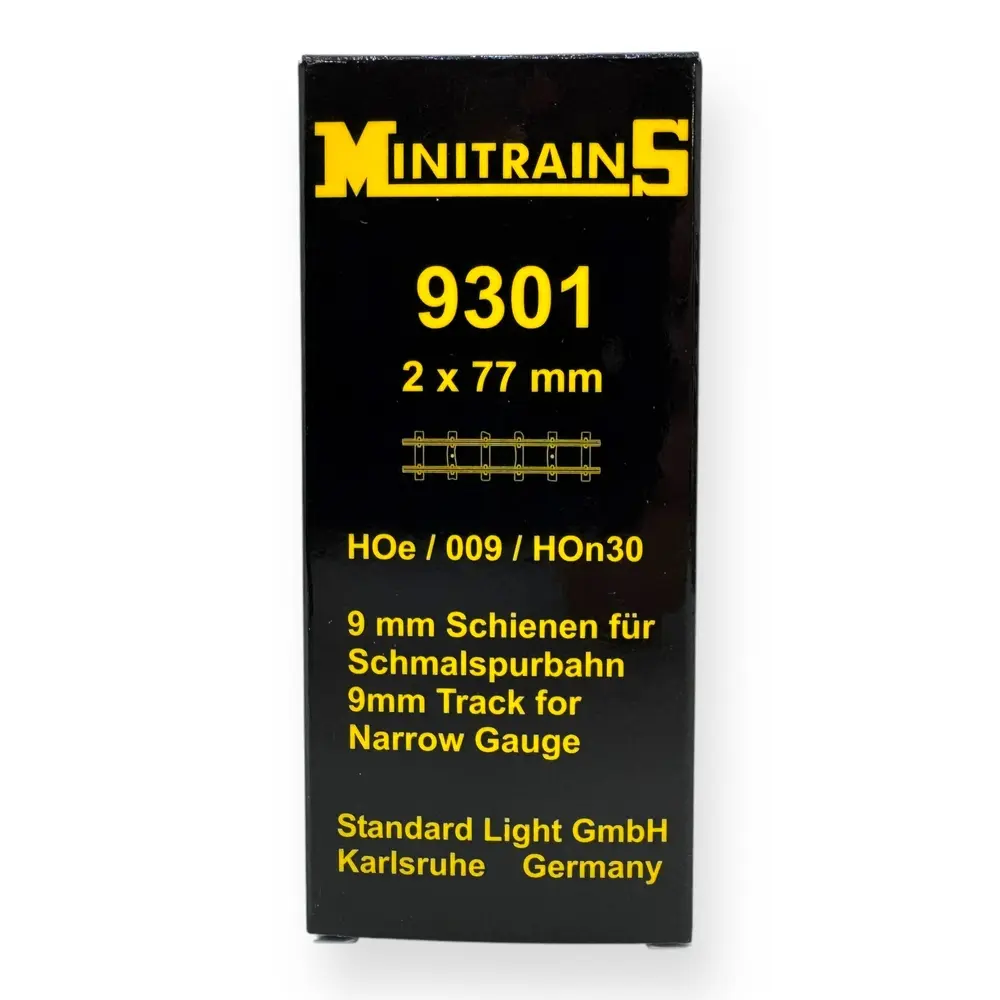 2 rails droits de 77mm - Minitrains 9301 - HOe 1/87  - 3