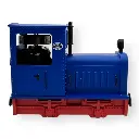 Locomotive Gmeinder en bleu avec châssis rouge - Minitrains 5013 - HOe 1/87 - 3