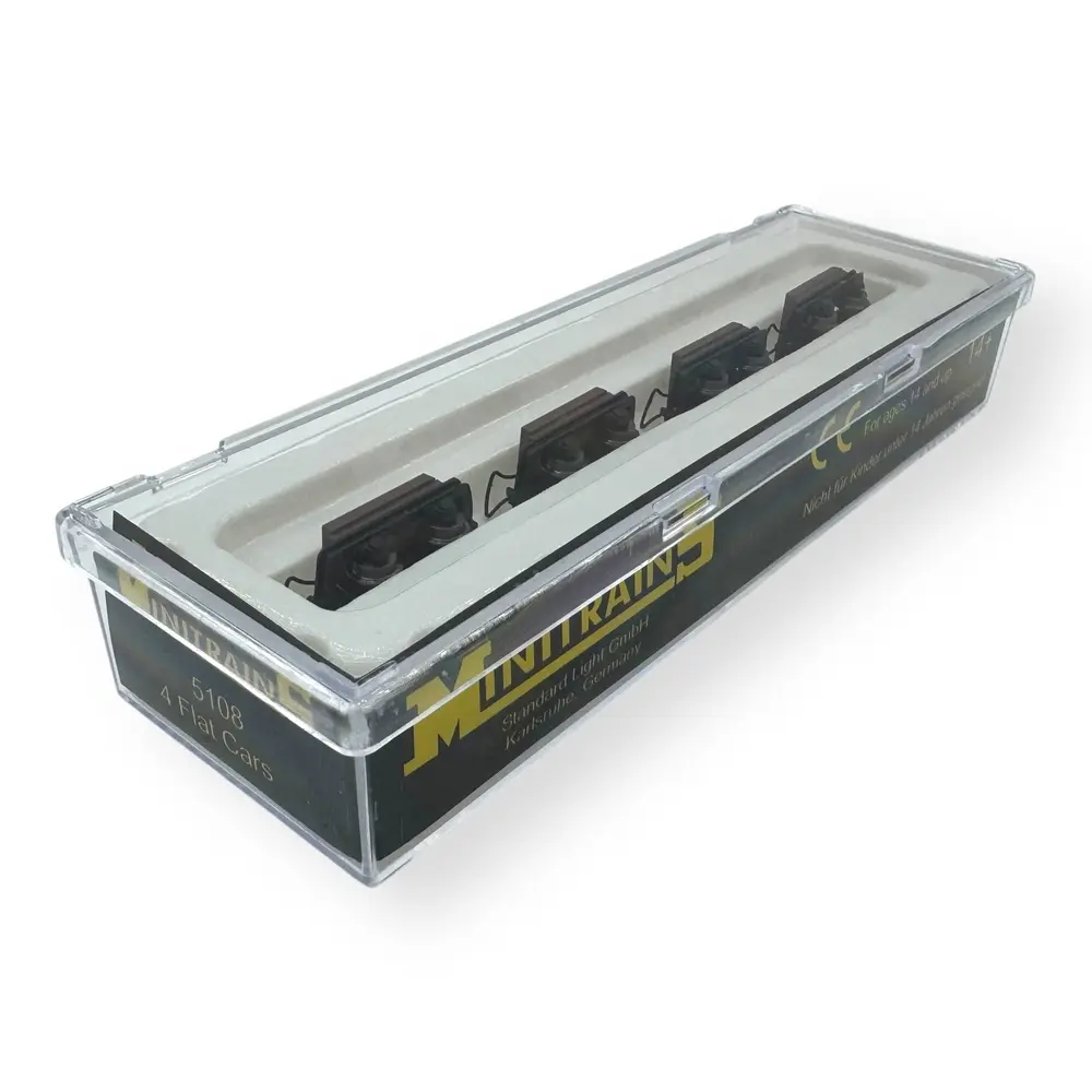 Lot de 4 wagonnets  à voie étroite - Minitrains 5108 - HOe 1/87 - Ep III - 2R - 4