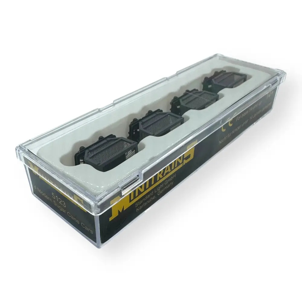 4 wagons à caisse grillagée pour le transport de canne à sucre - Minitrains 5123 - HOe 1/87 - 2R - 4