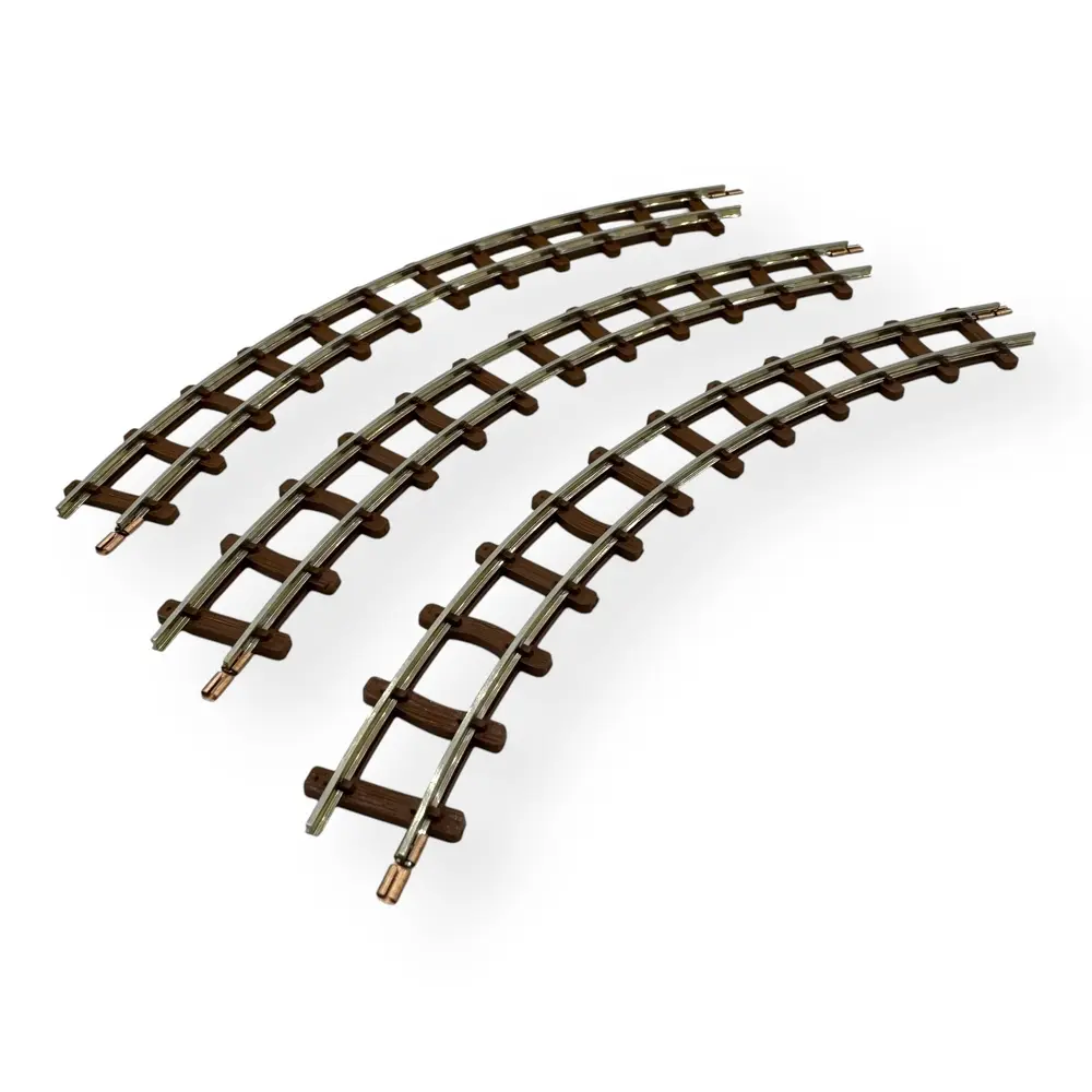 3 rails courbes de 60°, 140mm de rayon - Minitrains 9321 - HOe 1/87  - 2