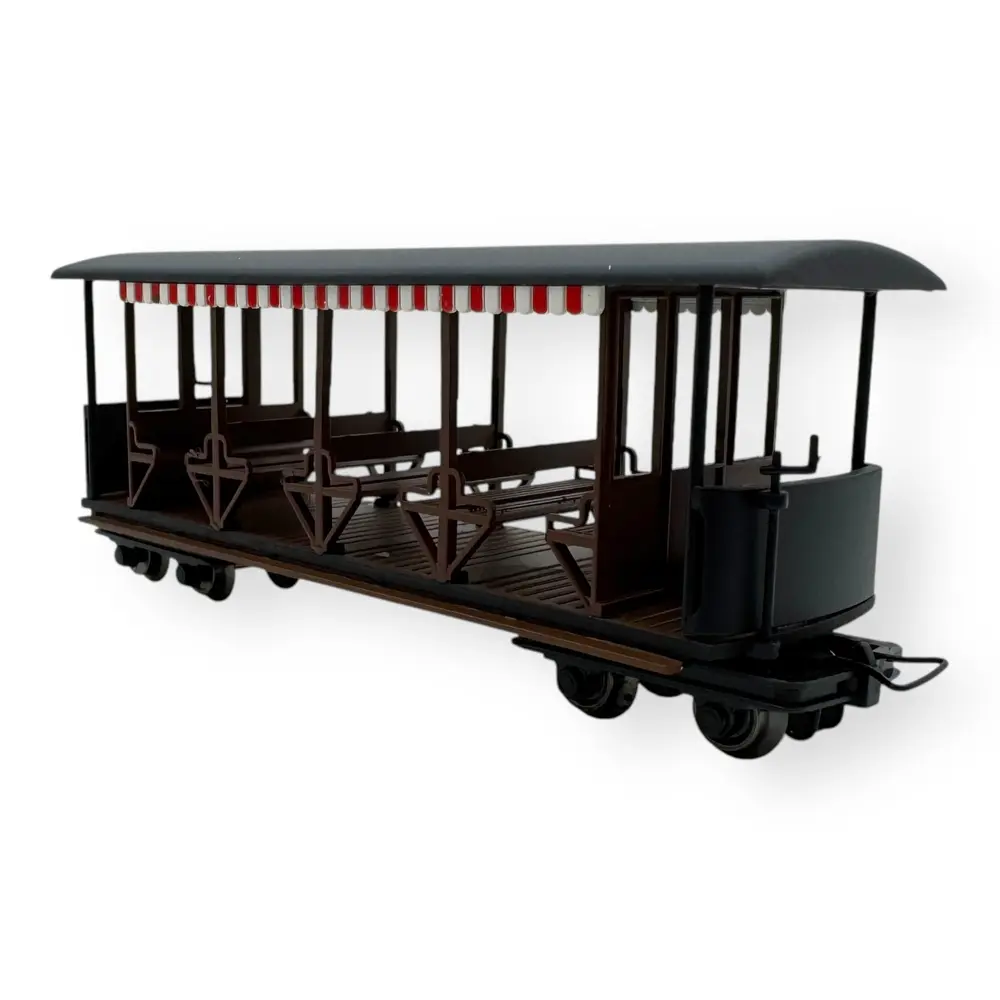 Voiture Decauville avec rideaux rouge / blanc - Minitrains 5198 - HOe 1/87 - Ep III - 2R - 2