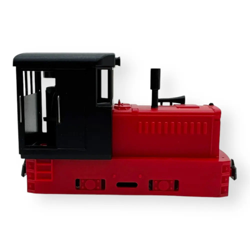 Locomotive diesel Plymouth, châssis rouge, capot rouge, cabine noire - Minitrains 2057 - HOe 1/87 - 3