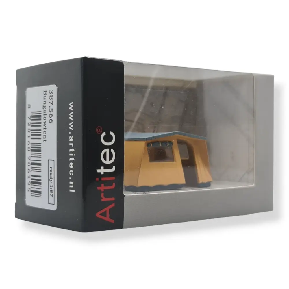 Une tente bungalow en toile beige et bleu - Artitec 387.566 - HO 1/87   - 4