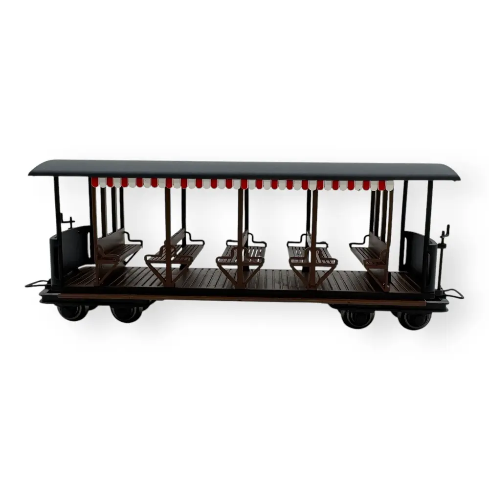 Voiture Decauville avec rideaux rouge / blanc - Minitrains 5198 - HOe 1/87 - Ep III - 2R - 3