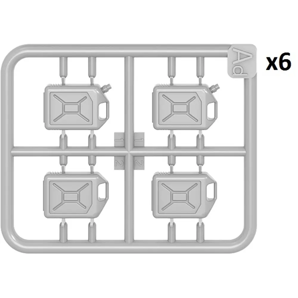 Coffret de 6 bidons en plastique 20 L - Miniart 550024013 - 1/24 - 2