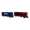 Set de 2 wagons porte-conteneurs CMA/CGM - MFTrain N33377 - N 1/160 - SNCF - Ep V - 2R - 2